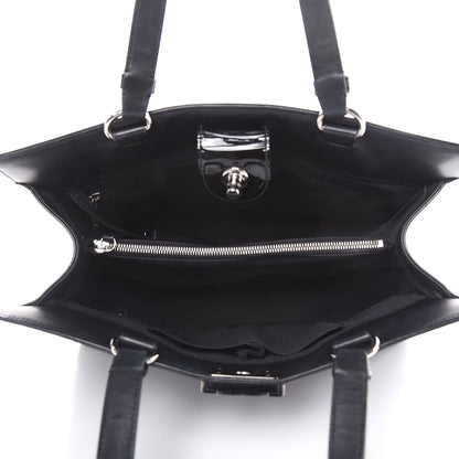 Chanel Patent Calfskin Quilted Plexiglass Boy Shopping Tote Black 5 of 17