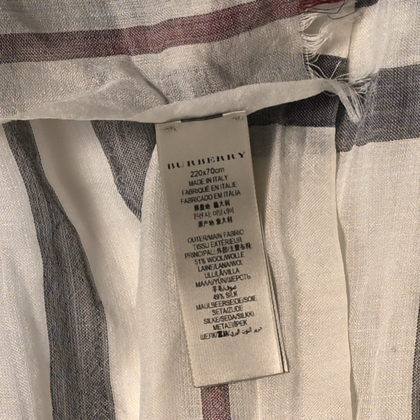 Wool Silk Gauze Giant Check Scarf Trench