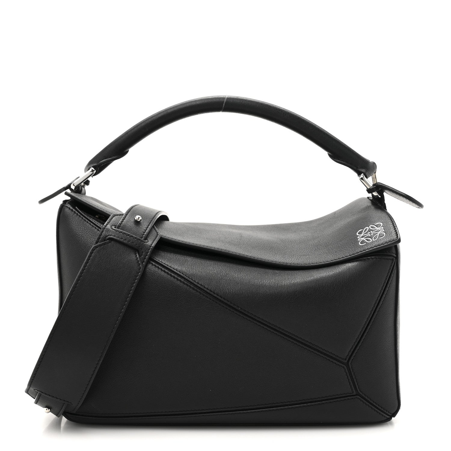 Loewe Calfskin Medium Puzzle Edge Bag Black 1 of 12