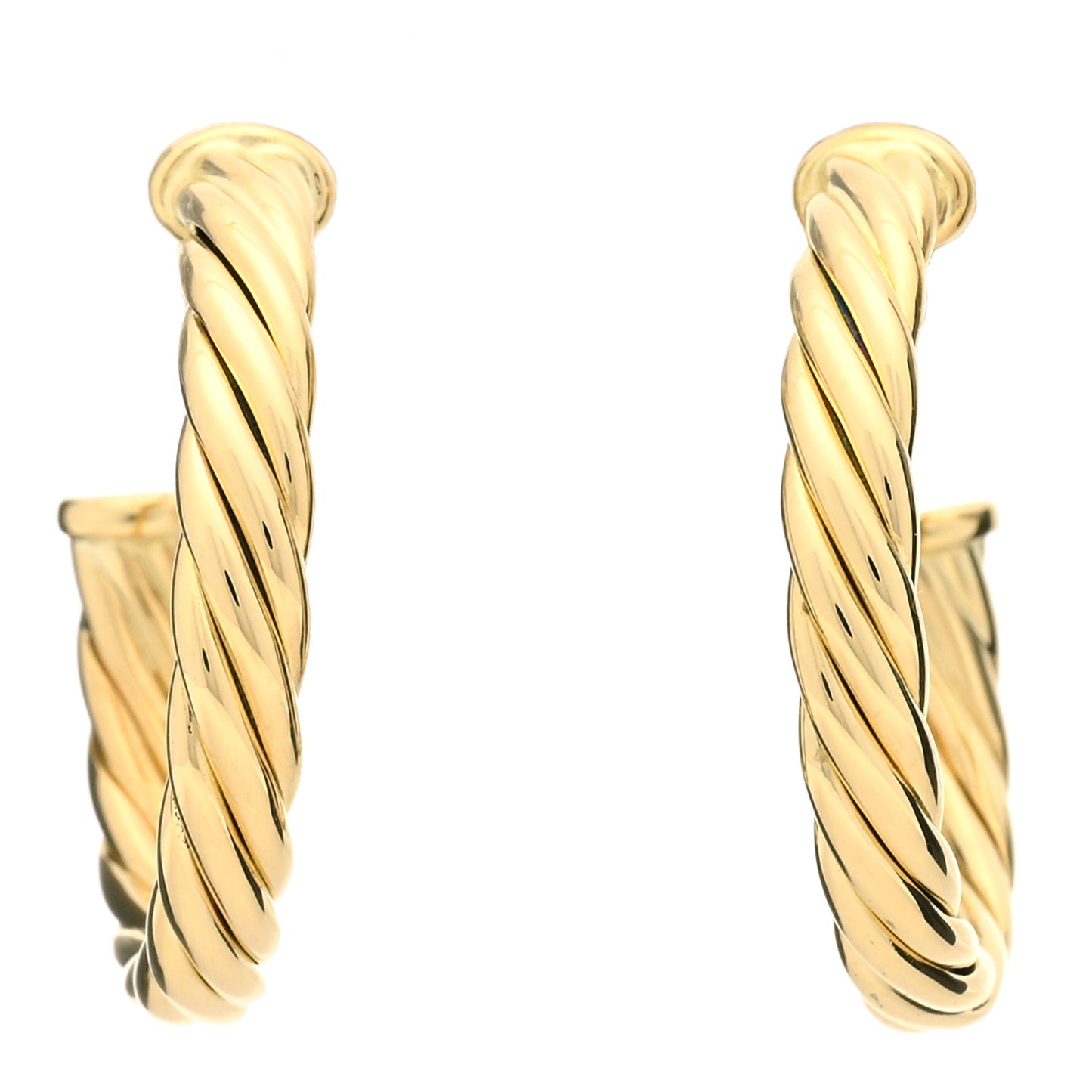 18K Yellow Gold Mini Cablespira Hoop Earrings
