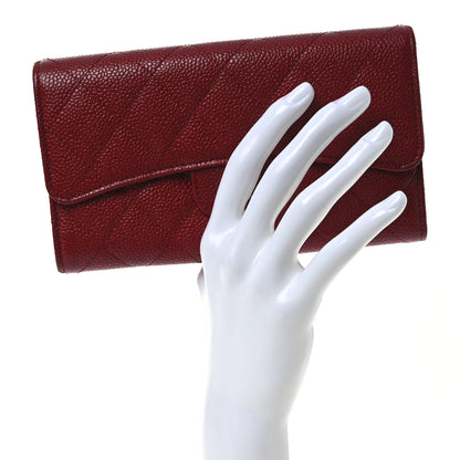 Chanel Caviar Quilted Large Flap Wallet Red 2 of 12