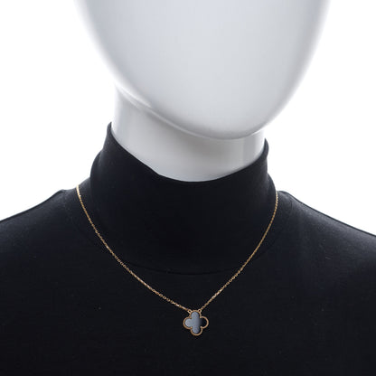 Van Cleef & Arpels VAN CLEEF &amp; ARPELS 18K Yellow Gold Black Onyx Vintage Alhambra Pendant Necklace 2 of 6