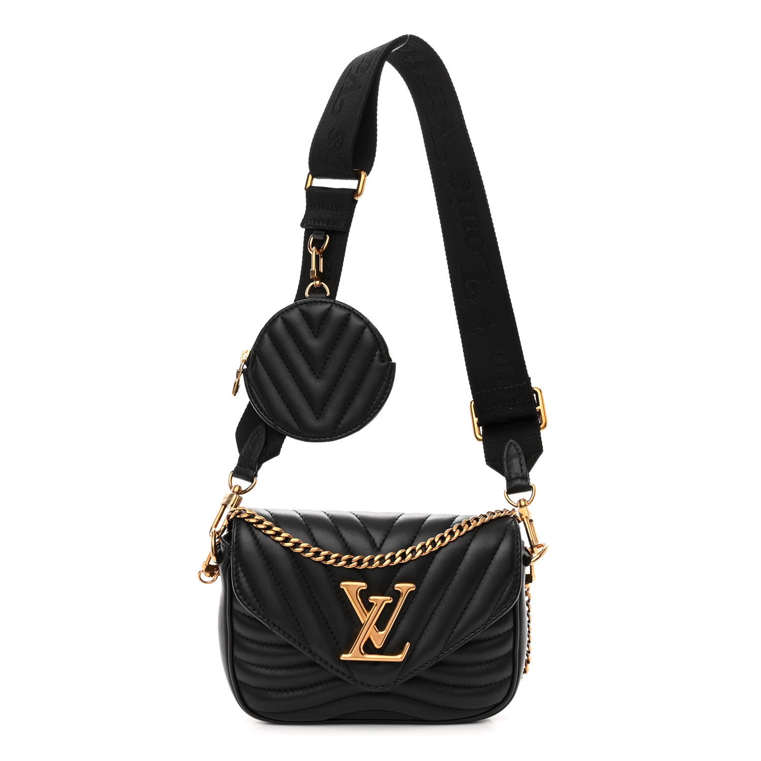Louis Vuitton Calfskin New Wave Multi Pochette Black 1 of 9