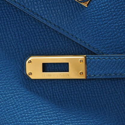 Hermes Epsom Kelly Pochette Clutch Bleu Izmir 11 of 19