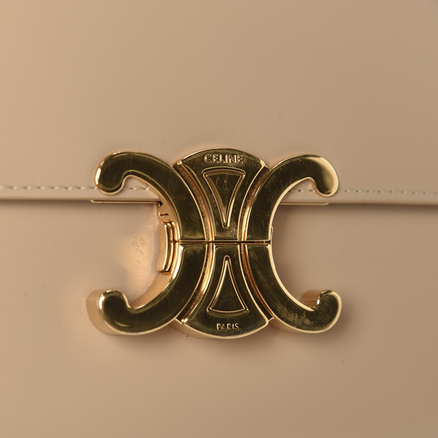 Celine Shiny Calfskin Medium Triomphe Nude 11 of 12