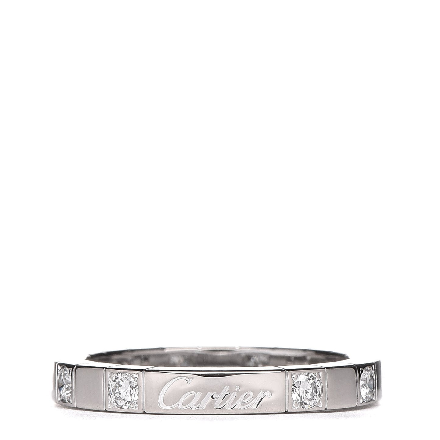 18K White Gold Diamond Lanieres Half Eternity Band Ring 56 7.5