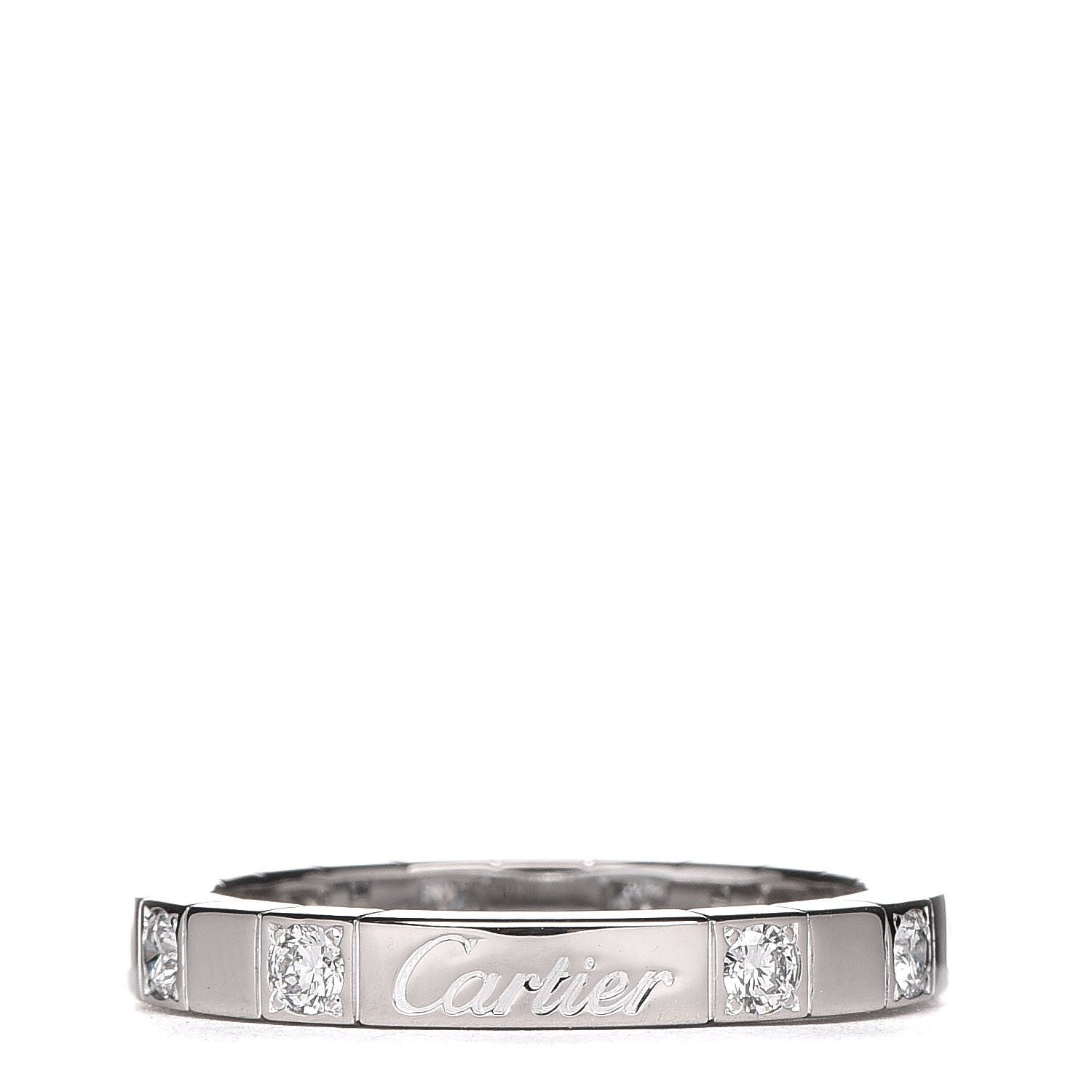Cartier 18K White Gold Diamond Lanieres Half Eternity Band Ring 56 7.5 1 of 4