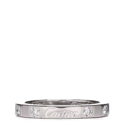 Cartier 18K White Gold Diamond Lanieres Half Eternity Band Ring 56 7.5 1 of 4