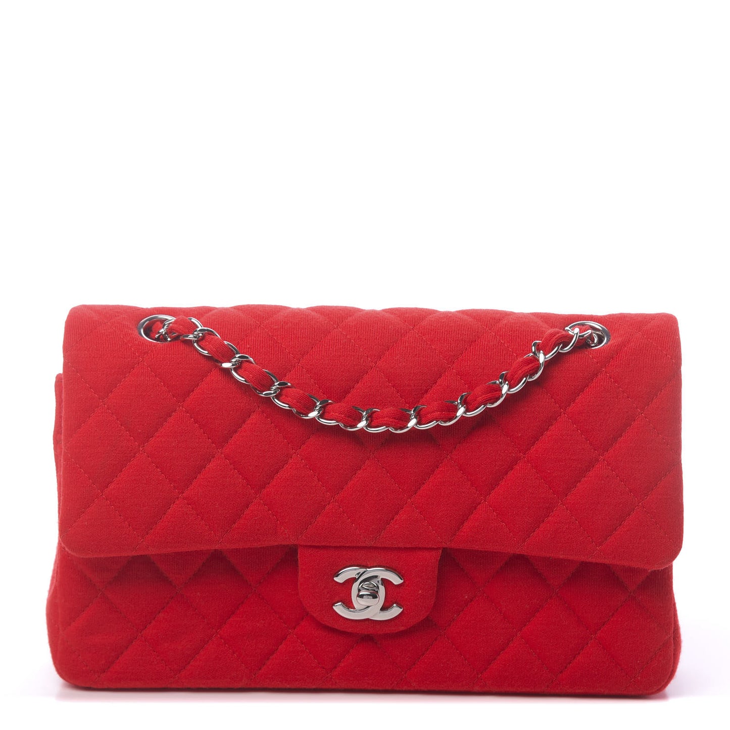 Jersey Quilted Medium Double Flap Red