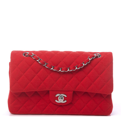 Chanel Jersey Quilted Medium Double Flap Red 1 of 10