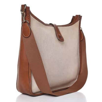 Hermes Toile Natural Barenia Evelyne GM Fauve 3 of 13