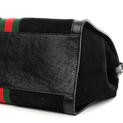 Gucci Suede Patent GG Web Medium Ophidia Tote Bag Black 9 of 11
