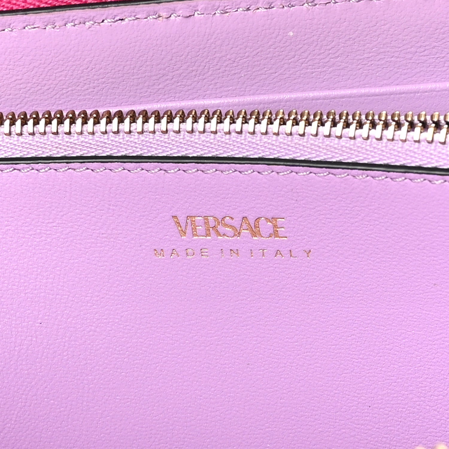 Versace Calfskin Medusa Zip Wallet Pink 6 of 7