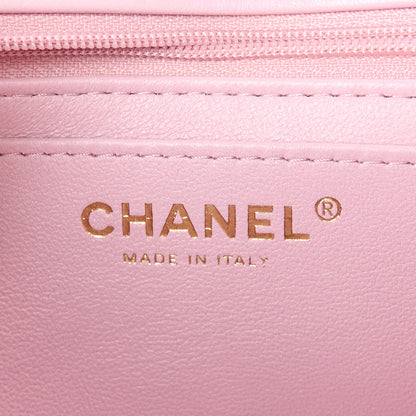 Chanel Lambskin Quilted Mini Top Handle Rectangular Flap Pink 6 of 12