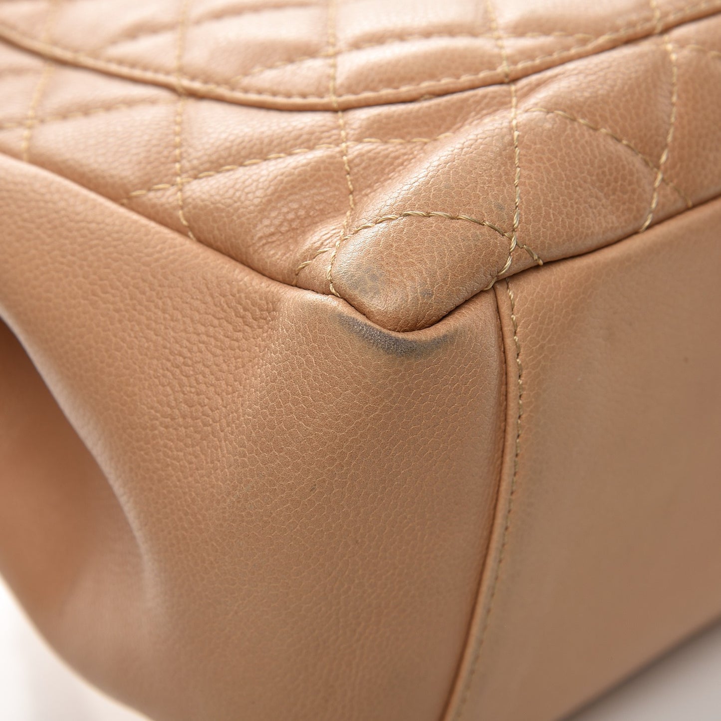 Caviar Quilted Grand Shopping Tote GST Beige