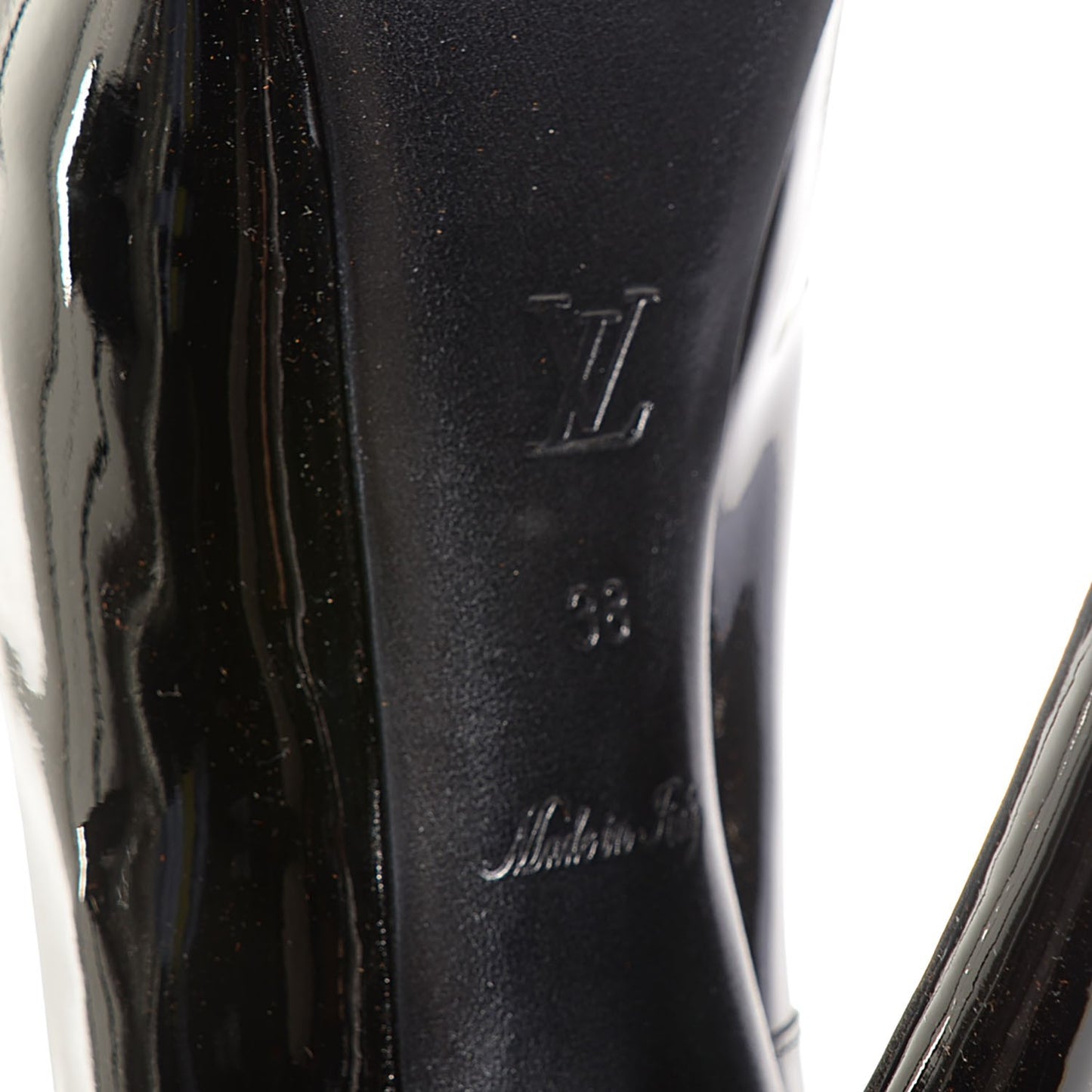 Patent Calfskin Oh Really Peep Toe Pumps 38 Black