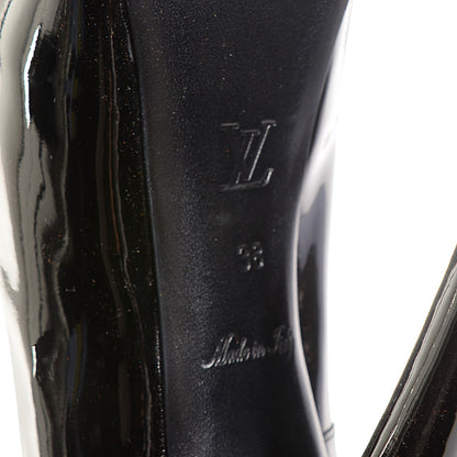 Louis Vuitton Patent Calfskin Oh Really Peep Toe Pumps 38 Black 6 of 7