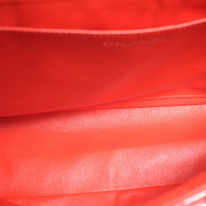 Chanel Patent Chevron Maxi Single Flap Persimmon 7 of 10