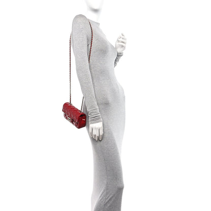 Chanel Patent Calfskin Quilted Extra Mini Rectangular Flap Red 2 of 10