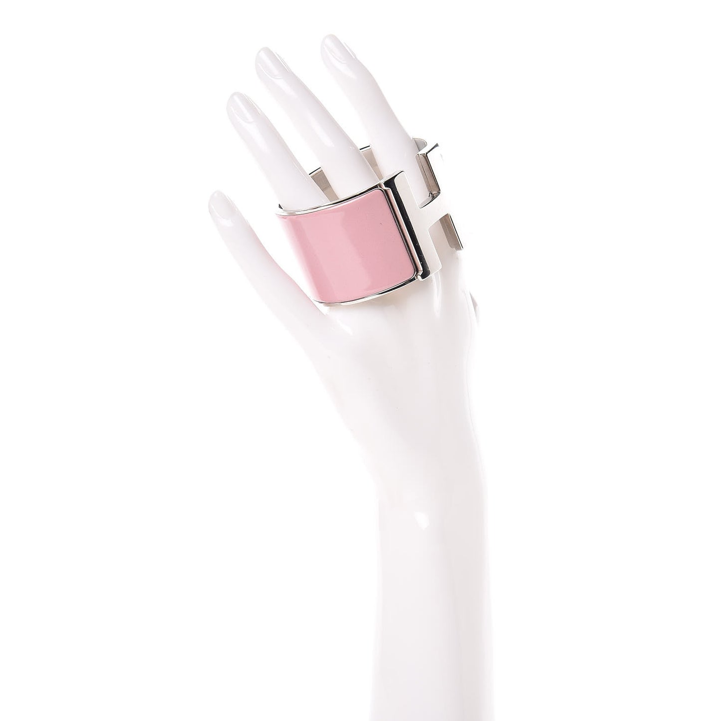 Enamel Extra Wide Clic Clac H Bracelet PM Rose Nacarat