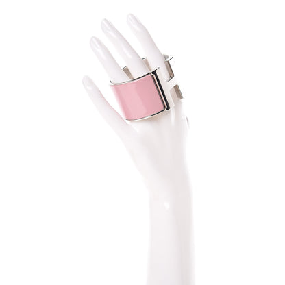 Hermes Enamel Extra Wide Clic Clac H Bracelet PM Rose Nacarat 2 of 5