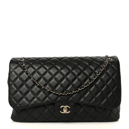 Chanel Calfskin Quilted Small XXL Travel Flap Bag Black 1 of 11
