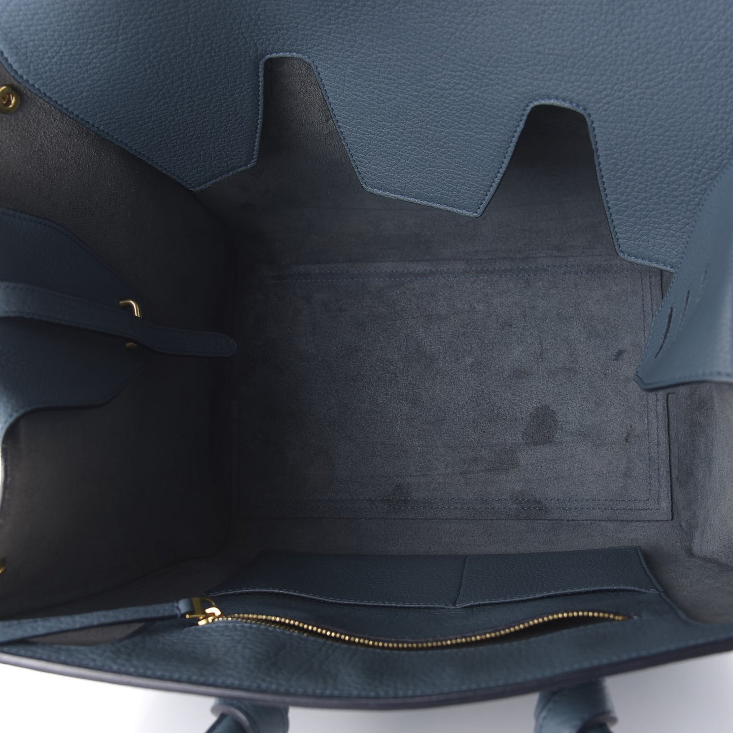 Grained Calfskin Small Tie Knot Tote Denim
