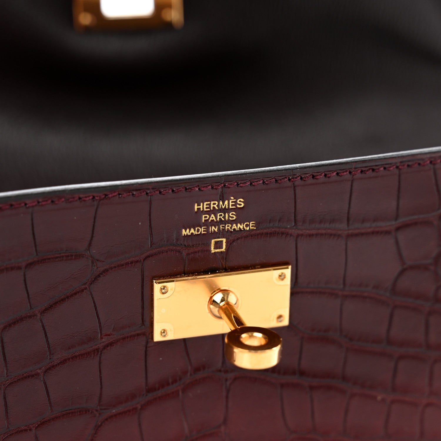 Hermes Matte Alligator Kelly Longue Wallet Bourgogne 6 of 8