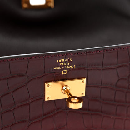 Hermes Matte Alligator Kelly Longue Wallet Bourgogne 6 of 8