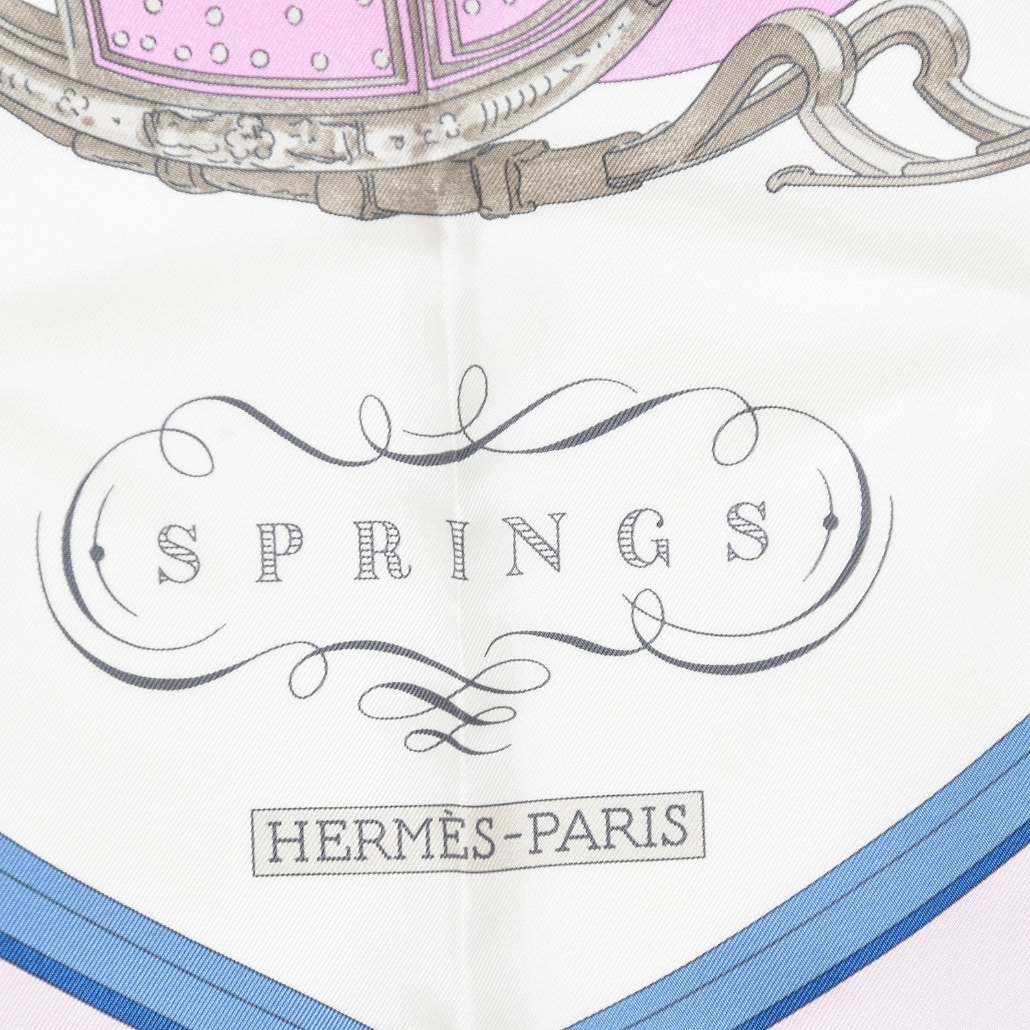 Hermes Silk Springs Scarf 90 Jaune Citron Parme Blanc 3 of 8
