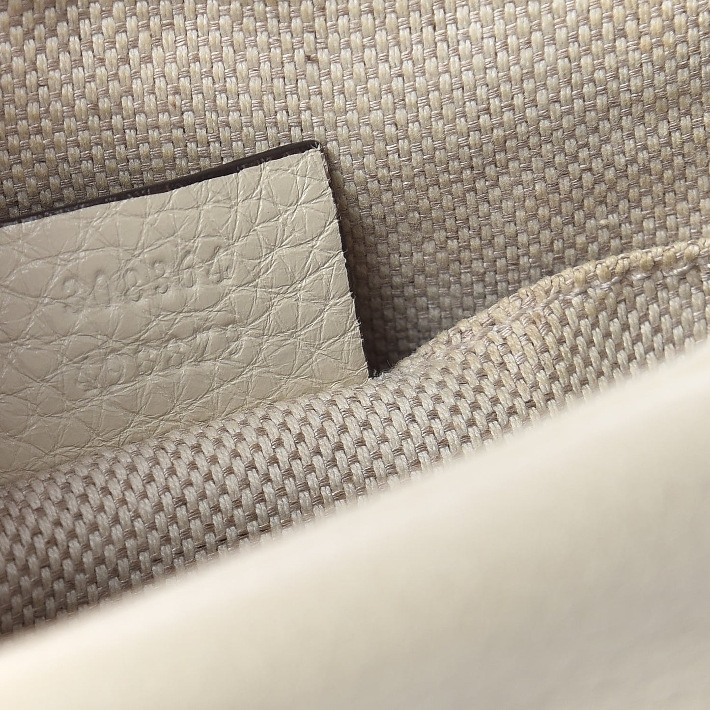 Pebbled Calfskin Small Soho Disco Bag Off White