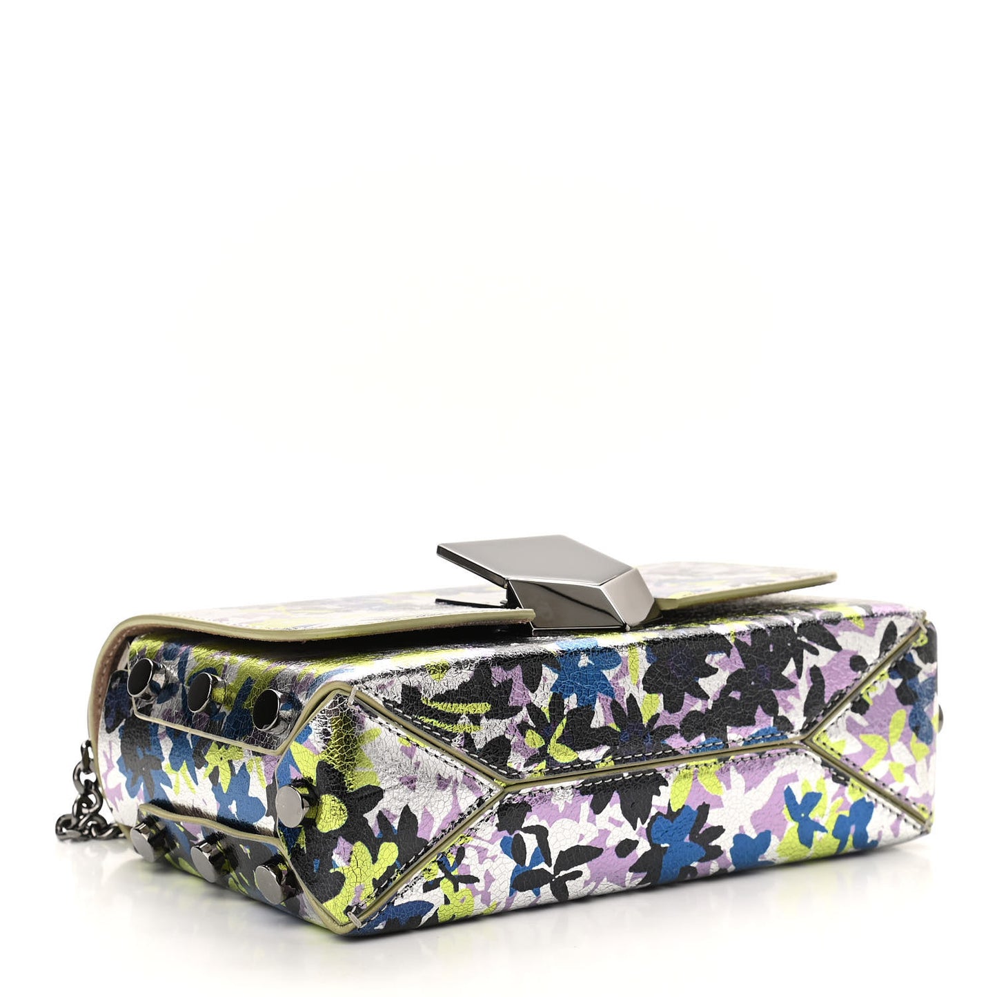 Metallic Calfskin Lockett Petite Shoulder Bag Multicolor