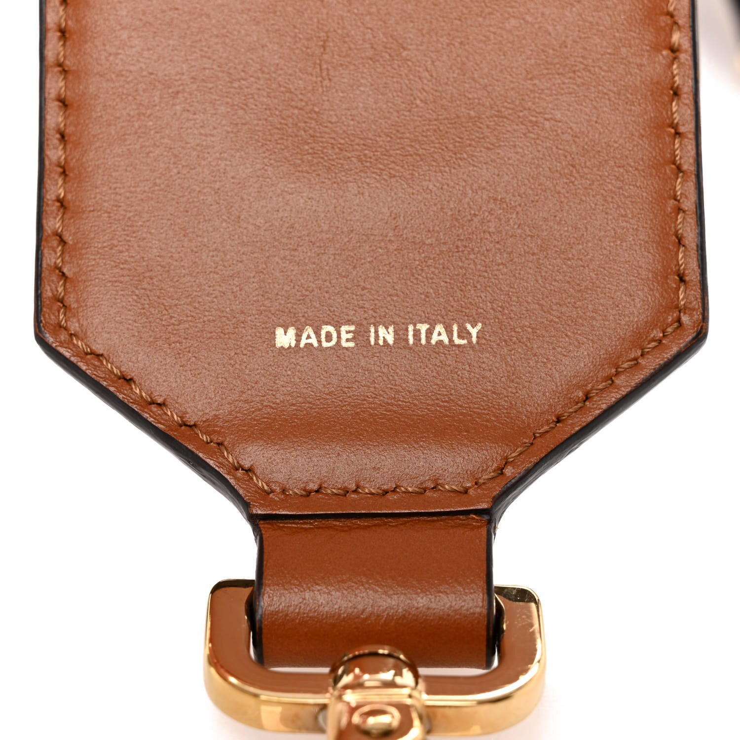 Fendi Ribbon Vitello King Logo Embossed Gingham Woven Adjustable Strap You Panna Black Cuoio 4 of 9