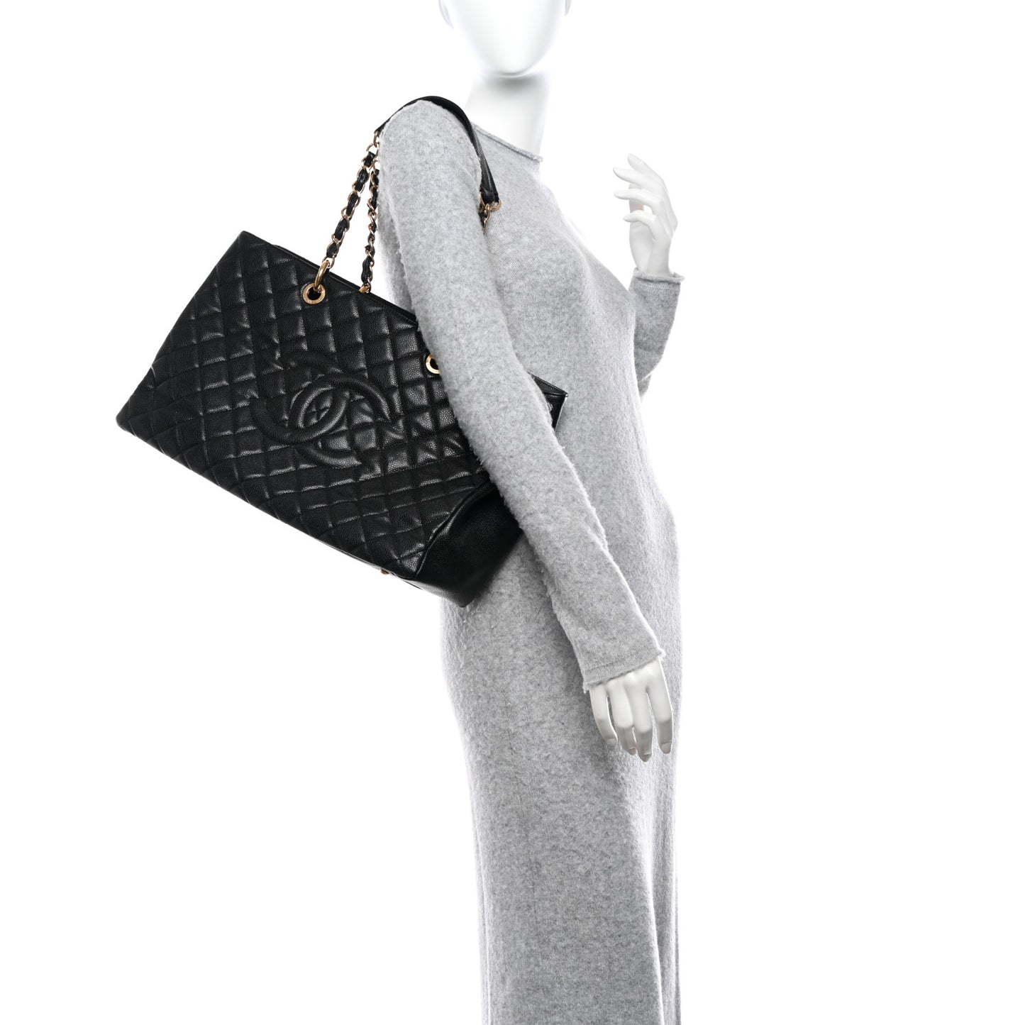 Caviar Quilted XL Grand Shopping Tote GST Black