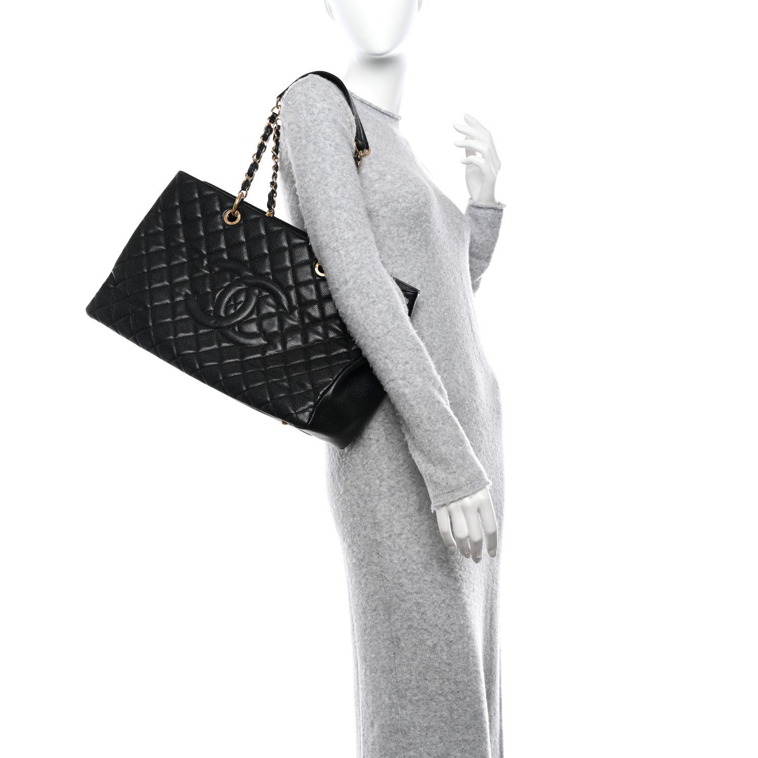 Chanel Caviar Quilted XL Grand Shopping Tote GST Black 11 of 11