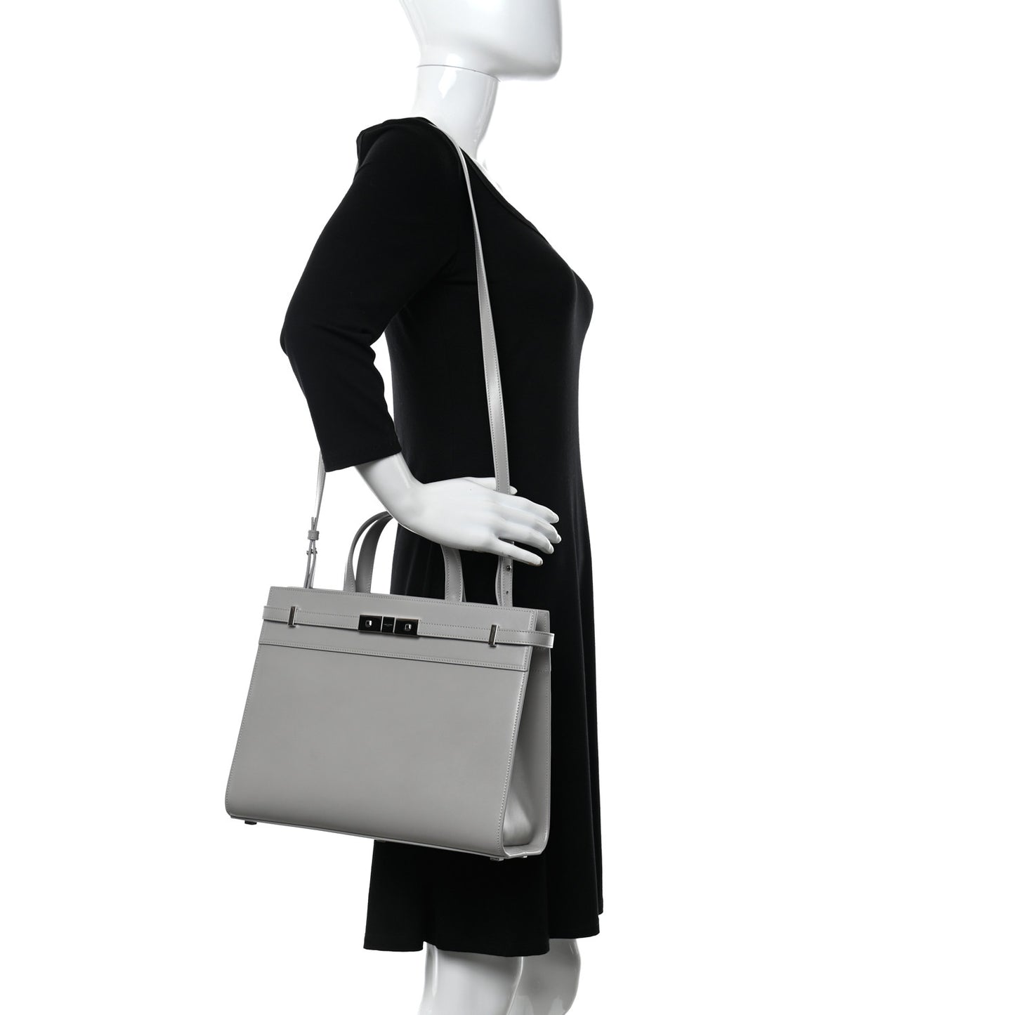 Calfskin Small Manhattan Shopper Tote Granite