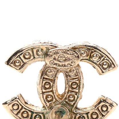 Chanel Pearl Crystal CC Earrings Gold 4 of 4