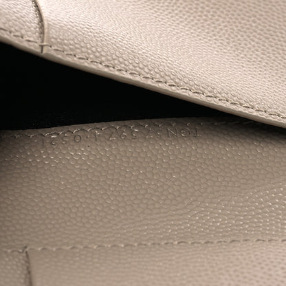 Saint Laurent Grain De Poudre Matelasse Chevron Cassandre Fragments Zipperred Bi-Fold Wallet Dark Beige 8 of 11
