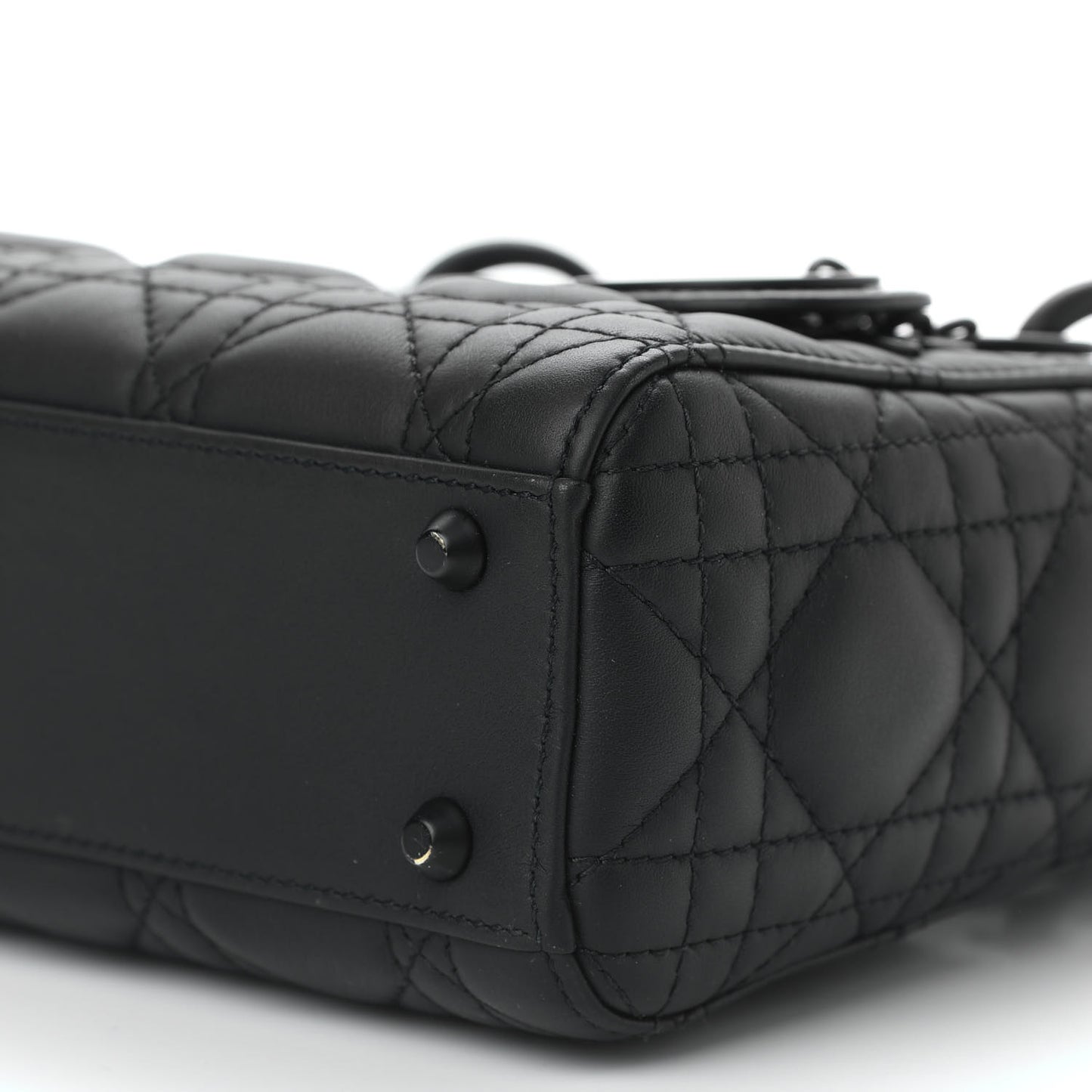 Ultra Matte Calfskin Cannage Mini Lady Dior Black