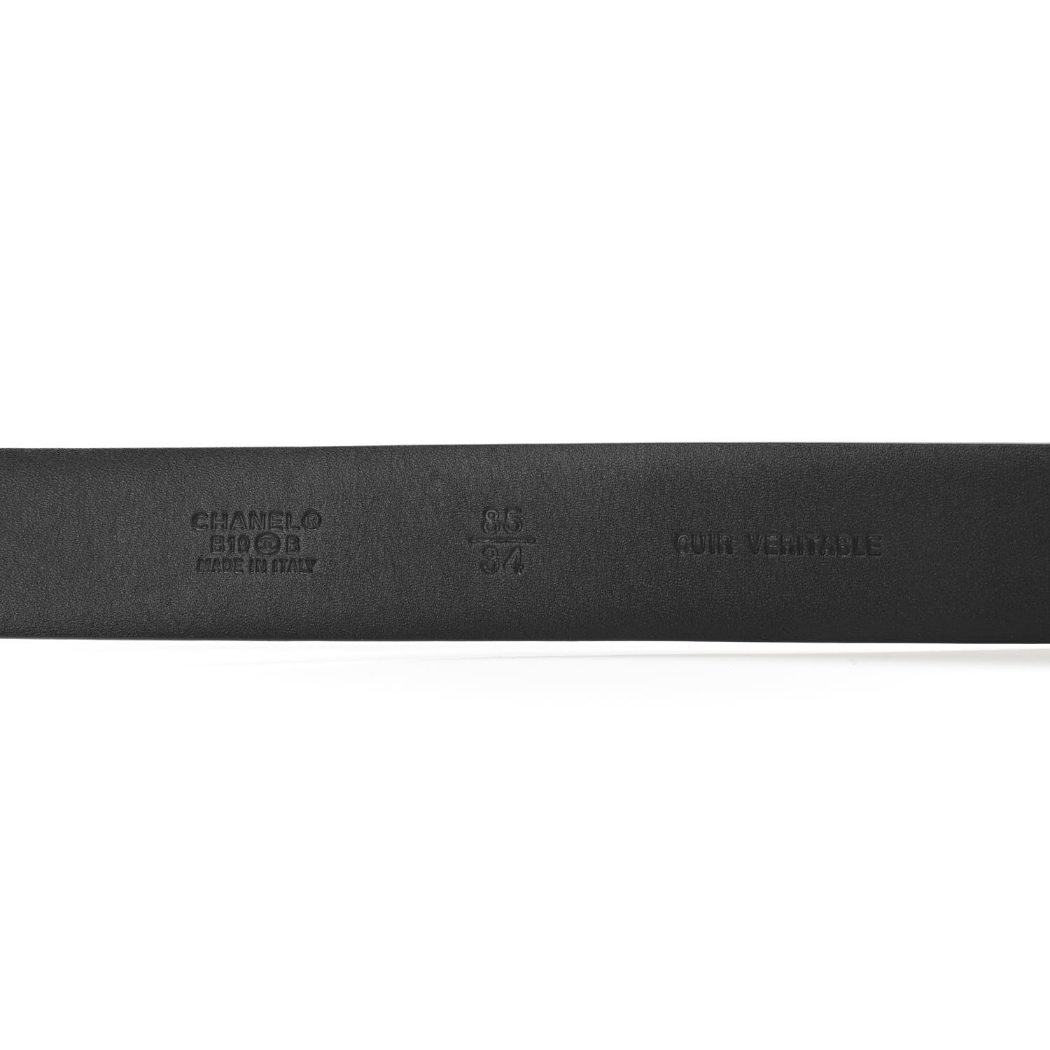 Chanel Calfskin Pearl Belt 85 34 Black 3 of 6