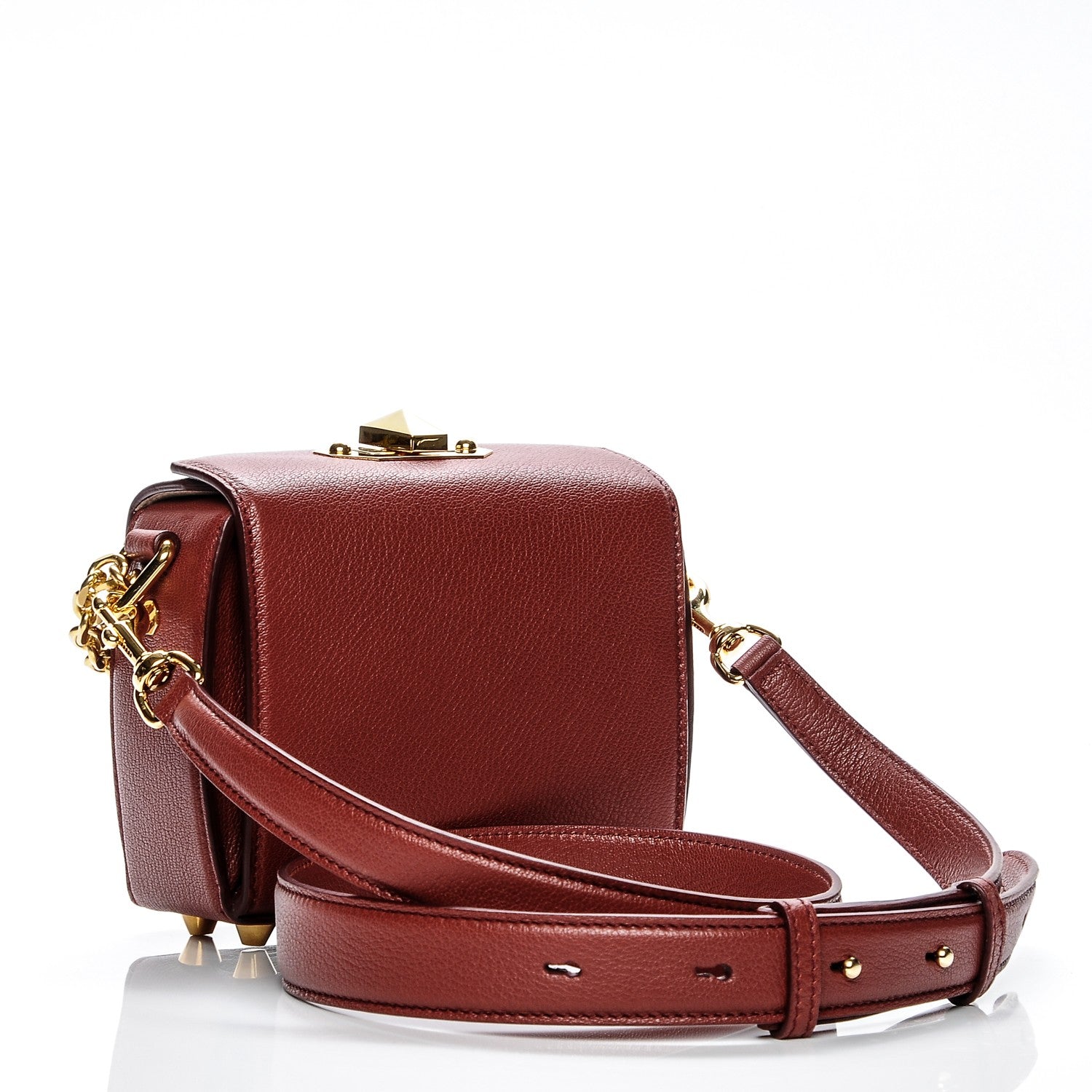 Alexander McQueen Silky Amish Grained Goatskin Box Shoulder Bag 16 Lacquered Red 4 of 7