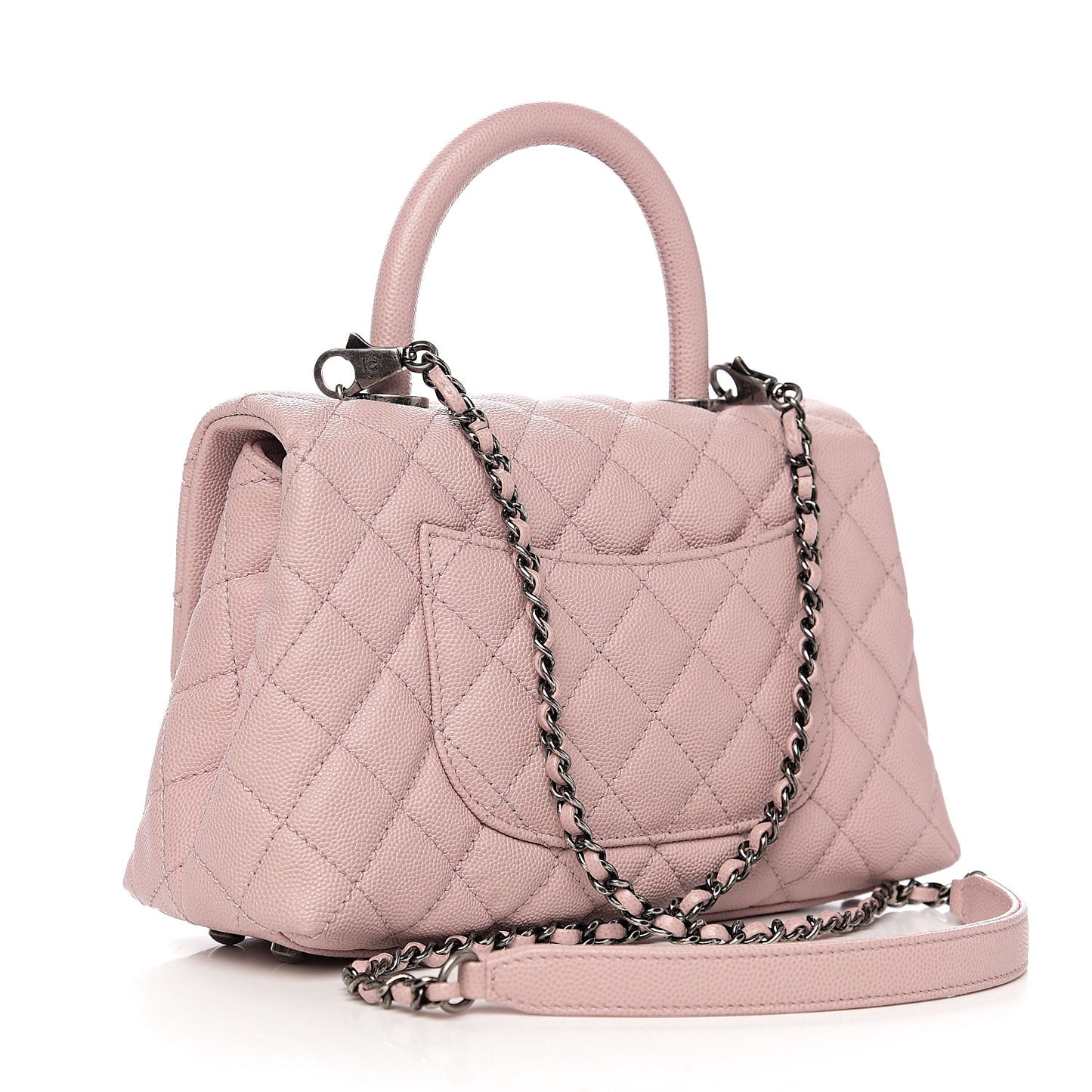 Caviar Quilted Mini Coco Handle Flap Pink