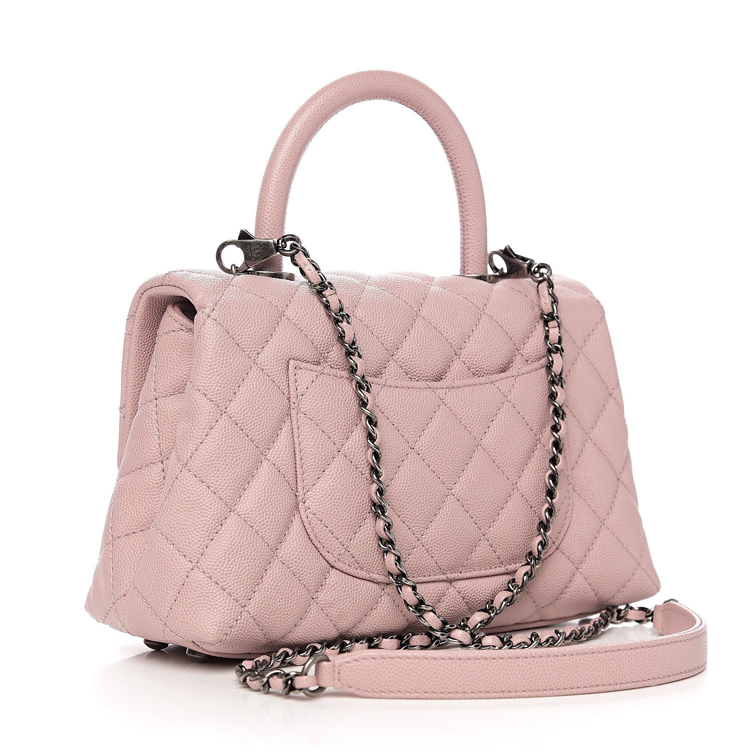 Chanel Caviar Quilted Mini Coco Handle Flap Pink 2 of 10