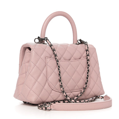 Chanel Caviar Quilted Mini Coco Handle Flap Pink 2 of 10