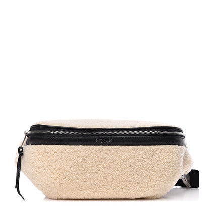 Saint Laurent Shearling Belt Bag Beige 1 of 9