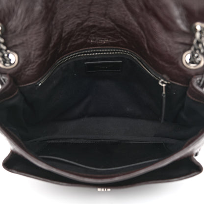 Saint Laurent Crinkled Calfskin Matelasse Monogram Medium Niki Chain Satchel Western Moka 5 of 12
