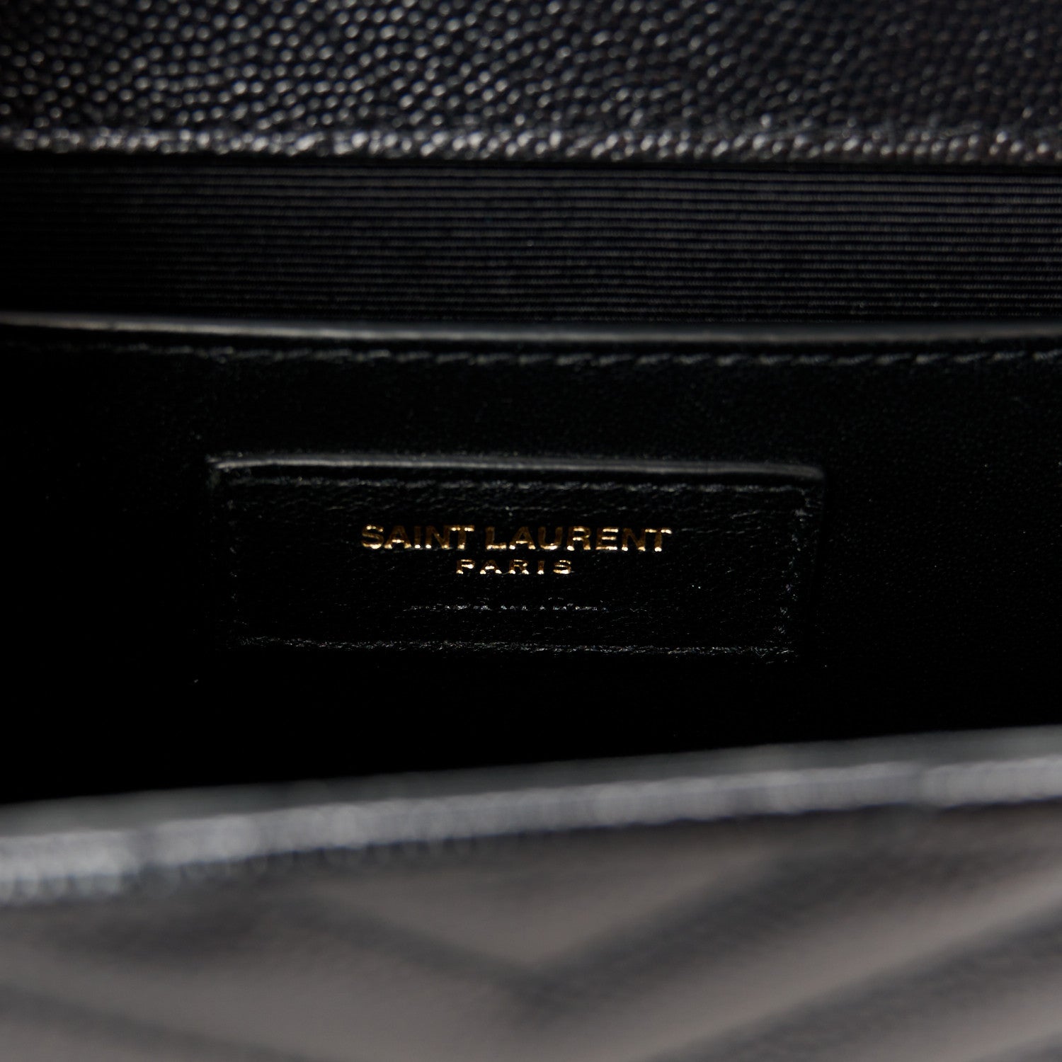 Saint Laurent Grain De Poudre Matelasse Chevron Medium Monogram Satchel Black 7 of 11