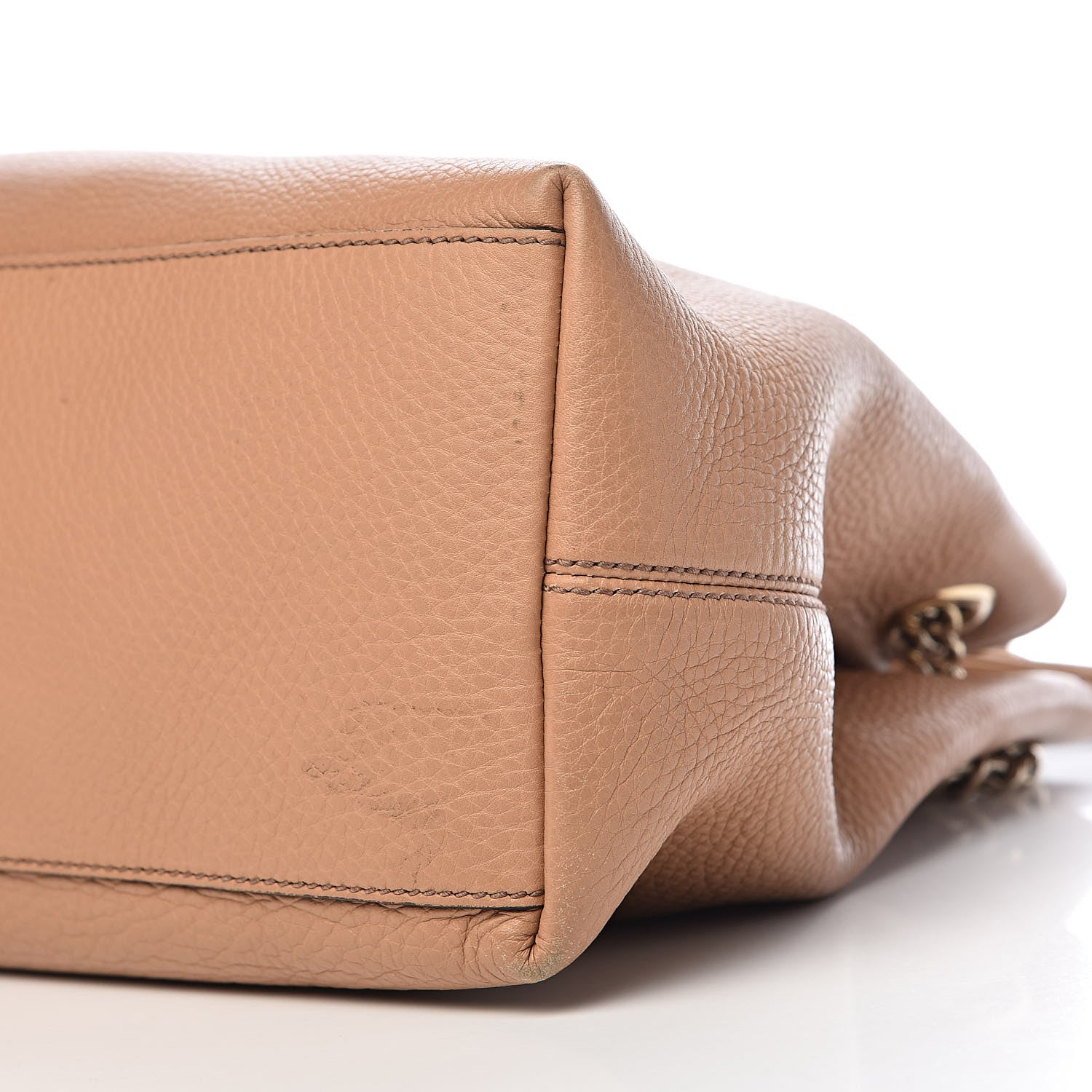 Gucci Pebbled Calfskin Medium Soho Chain Shoulder Bag Rose Beige 12 of 20