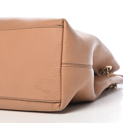 Gucci Pebbled Calfskin Medium Soho Chain Shoulder Bag Rose Beige 12 of 20