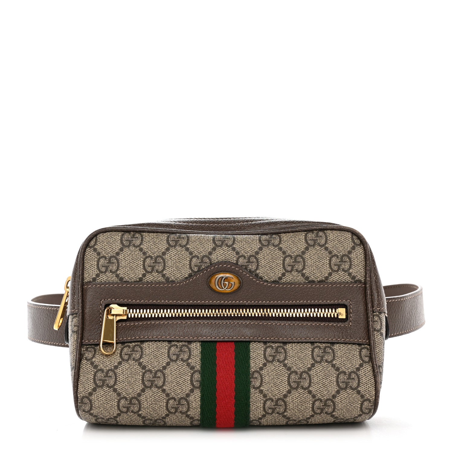 Gucci GG Supreme Monogram Web Small Ophidia Belt Bag 85 34 Dark Brown 1 of 13